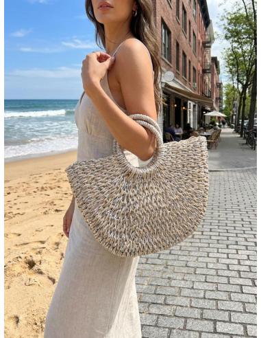 CAPAZOS BEIGE NATURAL Y PLATEADO BOLSOS DE VERANO | PLAYA Y CIUDAD