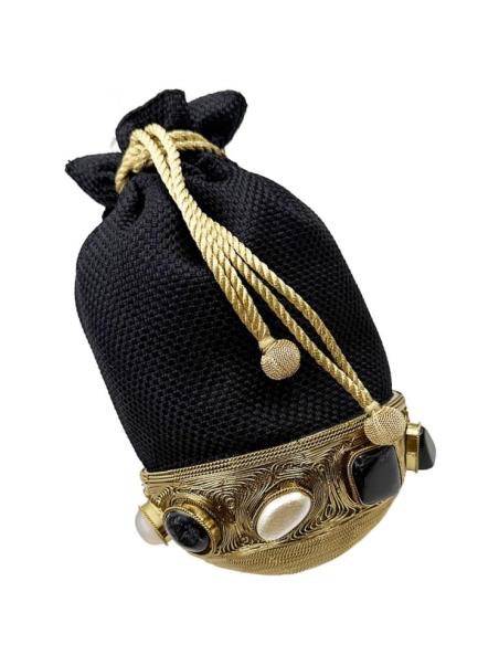 BOLSOS NEGROS BOMBONERA CON PEDRERIA PARA BODAS | INVITADA Y MADRINA