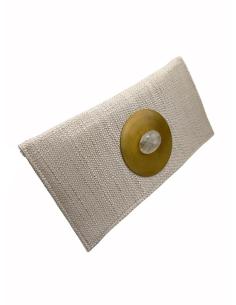 BOLSOS BEIGE ROTO CARTERA DECORADA CON CUARZO | BODA Y BAUTIZO