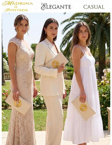 BOLSOS BEIGE ROTO CARTERA DECORADA CON CUARZO | BODA Y BAUTIZO