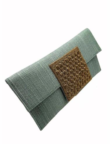 BOLSOS VERDE CLARO CARTERA CON SOLAPA DECORADA | BODA,BAUTIZO