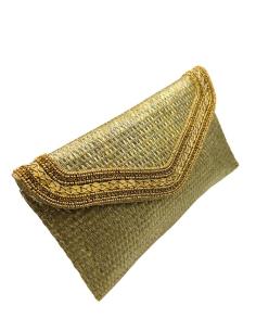 BOLSOS INVITADA DORADOS CARTERA RAFIA PEQUEÑA | MADRINAS BODA