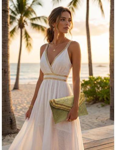 BOLSOS INVITADA DORADOS CARTERA RAFIA PEQUEÑA | MADRINAS BODA