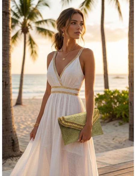 BOLSOS INVITADA DORADOS CARTERA RAFIA PEQUEÑA | MADRINAS BODA