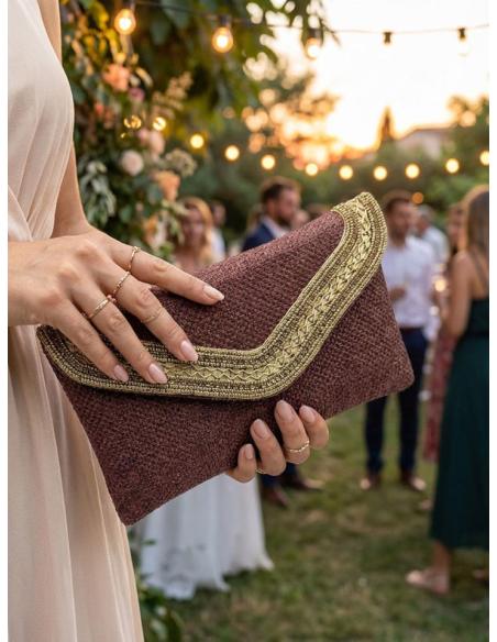 BOLSOS BODA GRANATES CARTERA SOBRE CON RIBETE | MADRINA,INVITADA
