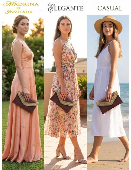 BOLSOS BODA GRANATES CARTERA SOBRE CON RIBETE | MADRINA,INVITADA