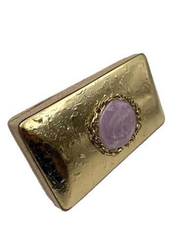 ELEGANTES BOLSOS DE MANO ORO VIEJO Y PIEDRA ROSADA | CLUTCH BODA