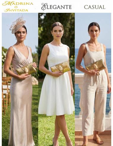 CLUTCH ORO VIEJO PARA BODAS DECORADO CON PIEDRA | BOLSO INVITADA