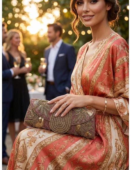 BOLSOS GRANATES PARA BODAS BAGUETTE ELEGANTE | INVITADA,MADRINA