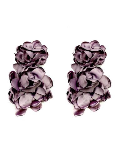 PENDIENTES INVITADA MALVAS GRANDES DE FLORES TELA | ESTILO FLAMENCA