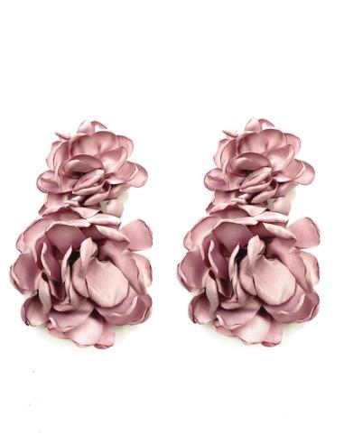 PENDIENTES INVITADA ROSAS GRANDES FLORES DE TELA | ESTILO FLAMENCA