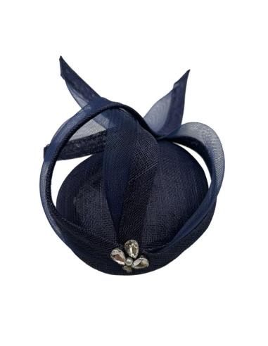 TOCADO INVITADA BODA CASQUETE AZUL MARINO | MADRINA