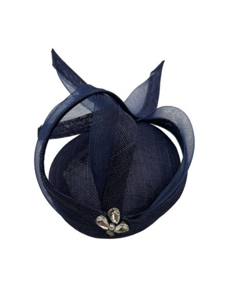 TOCADO INVITADA BODA CASQUETE AZUL MARINO | MADRINA