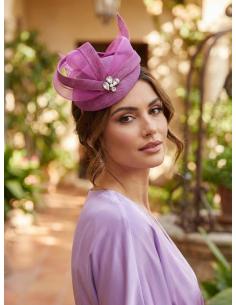 TOCADO INVITADA BODA CASQUETE ELEGANTE BUGAMBILIA | MADRINA