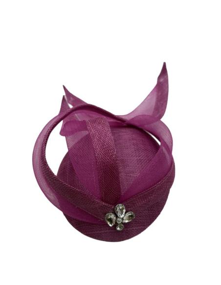 TOCADO INVITADA BODA CASQUETE ELEGANTE BUGAMBILIA | MADRINA
