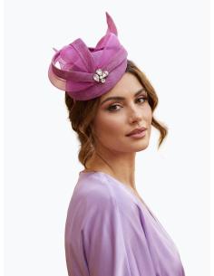 TOCADO INVITADA BODA CASQUETE ELEGANTE BUGAMBILIA | MADRINA 2