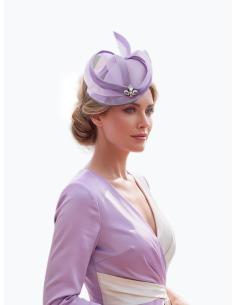 TOCADO INVITADA BODA CASQUETE LILA CON PEDRERIA | MADRINA 2