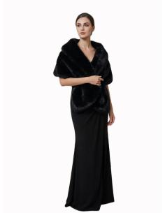 ESTOLAS INVITADAS DE BODAS DE PELO LARGO EN NEGRO | FIESTA Y GALA 2