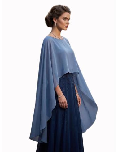 CAPAS PARA INVITADA DE BODAS Y BAUTIZOS AZUL ACERO | MADRINA