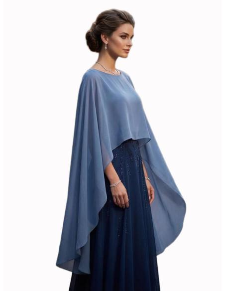 CAPAS PARA INVITADA DE BODAS Y BAUTIZOS AZUL ACERO | MADRINA