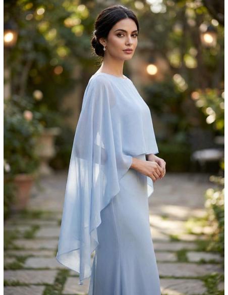 CAPAS PARA INVITADA DE BODAS Y BAUTIZOS AZUL CLARO | MADRINA