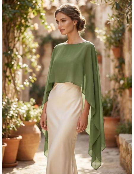 CAPAS PARA INVITADA DE BODA Y BAUTIZO VERDE OLIVA | MADRINA