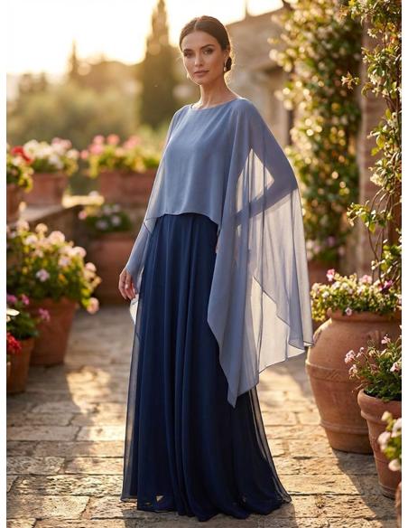 CAPAS PARA INVITADA DE BODAS Y BAUTIZOS AZUL ACERO | MADRINA