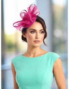 TOCADOS BODA FUCSIAS CASQUETE MADRINA E INVITADA | BAUTIZO