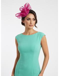 TOCADOS BODA FUCSIAS CASQUETE MADRINA E INVITADA | BAUTIZO 2