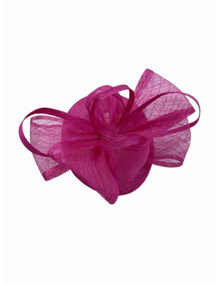 TOCADOS BODA FUCSIAS CASQUETE MADRINA E INVITADA | BAUTIZO
