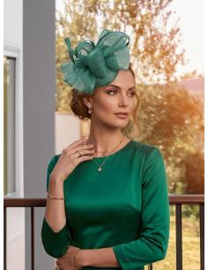 TOCADO BODA VERDE MENTA SOFISTICADO CASQUETE | INVITADA MADRINA