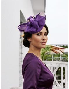 TOCADOS BODA MORADOS SOFISTICADO CASQUETE INVITADA | MADRINA