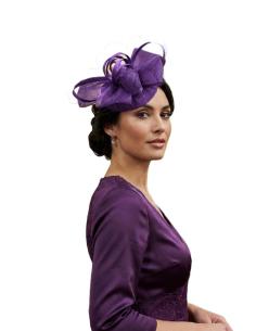 TOCADOS BODA MORADOS SOFISTICADO CASQUETE INVITADA | MADRINA 2