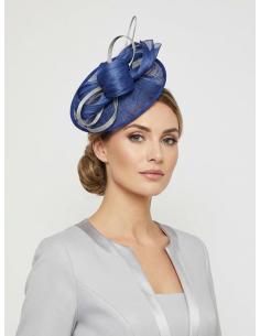 TOCADOS BODA AZULONES Y GRISES ELEGANTE LAZADA | MADRINA E INVITADA