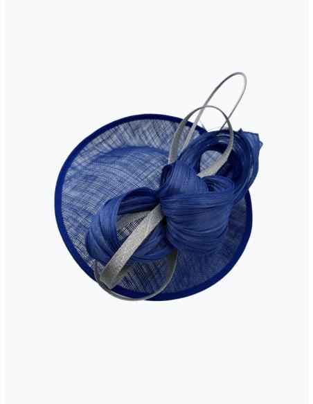 TOCADOS BODA AZULONES Y GRISES ELEGANTE LAZADA | MADRINA E INVITADA