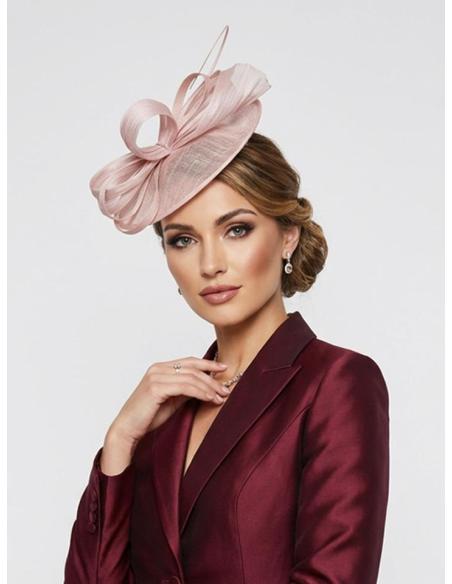 TOCADOS BODA ROSAS CON ELEGANTE LAZADA Y RAQUI | MADRINA E INVITADA