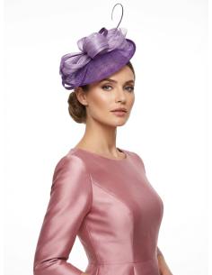 TOCADOS BODA MORADOS Y LILAS ELEGANTE LAZADA | MADRINA E INVITADA