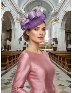 TOCADOS BODA MORADOS Y LILAS ELEGANTE LAZADA | MADRINA E INVITADA 2