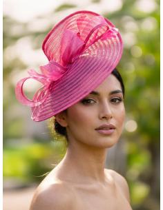 TOCADO BODA BAUTIZO Y COMUNION EN FUCSIA ARTESANAL | INVITADA MADRINA