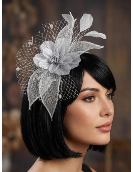 DIADEMAS DE INVITADAS Y MADRINAS TOCADOS GRISES | BODA Y BAUTIZO