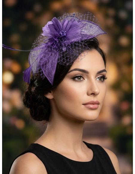 DIADEMAS DE INVITADAS Y MADRINAS TOCADOS MORADOS | BODA Y BAUTIZO