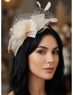DIADEMAS DE INVITADAS Y MADRINAS TOCADOS BEIGE | BODA Y BAUTIZO