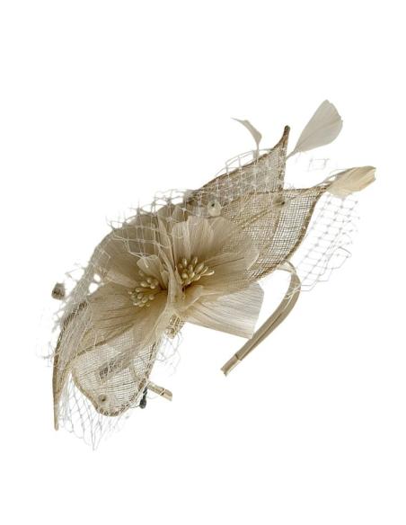 DIADEMAS DE INVITADAS Y MADRINAS TOCADOS BEIGE | BODA Y BAUTIZO