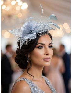 DIADEMAS DE INVITADAS Y MADRINAS TOCADO AZUL CLARO | BODA Y BAUTIZO