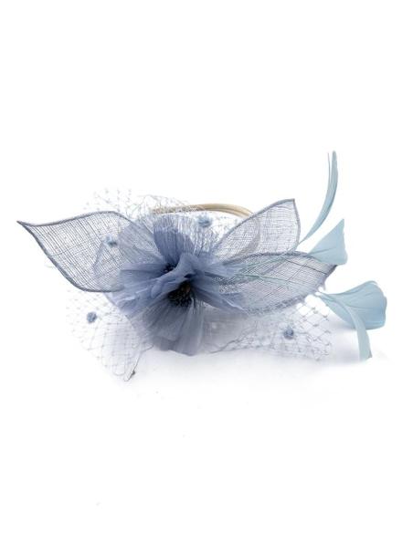 DIADEMAS DE INVITADAS Y MADRINAS TOCADO AZUL CLARO | BODA Y BAUTIZO