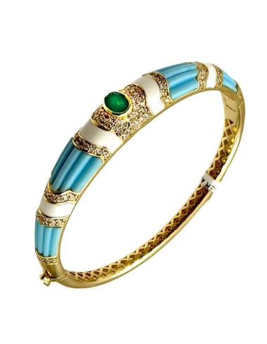PULSERAS DE MUJER AZULES DETALLE VERDE ESMERALDA | BODAS Y EVENTOS