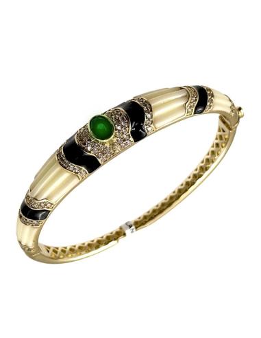 PULSERAS DE MUJER BLANCO ROTO Y CABUJON VERDE | BODA Y CASUAL
