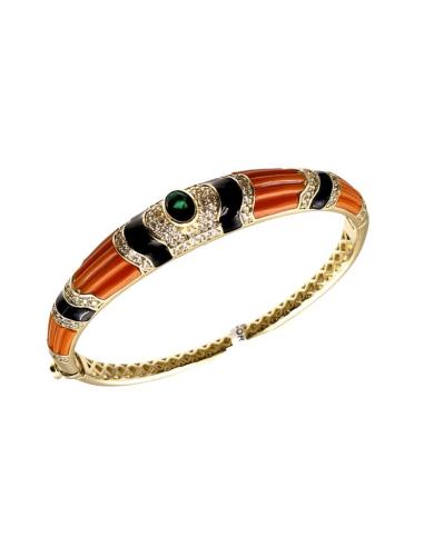 PULSERAS DE MUJER CORAL NEGRO Y CABUJON VERDE | BODA Y CASUAL