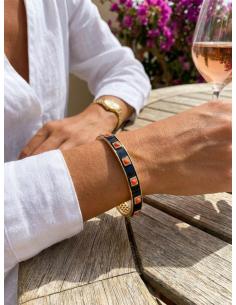 PULSERAS NEGRAS PARA MUJER DECORADAS CON CORAL | BODA Y CASUAL 2