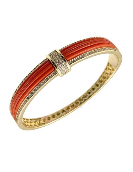 PULSERAS CORAL CON CIRCONITAS ALTA BISUTERIA MUJER | BODA Y CASUAL